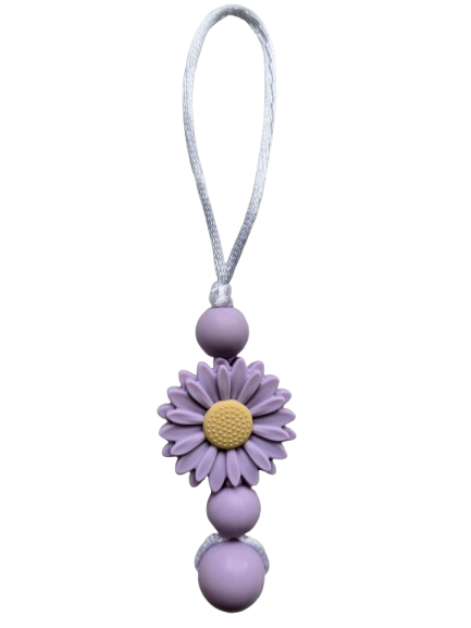 Lavender Flower Zipper Pull Chewelry